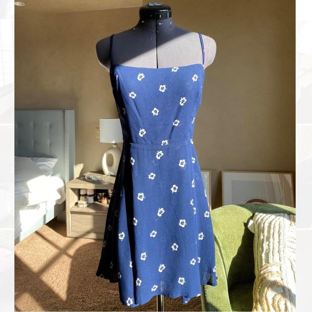 Reformation navy floral Kendall dress